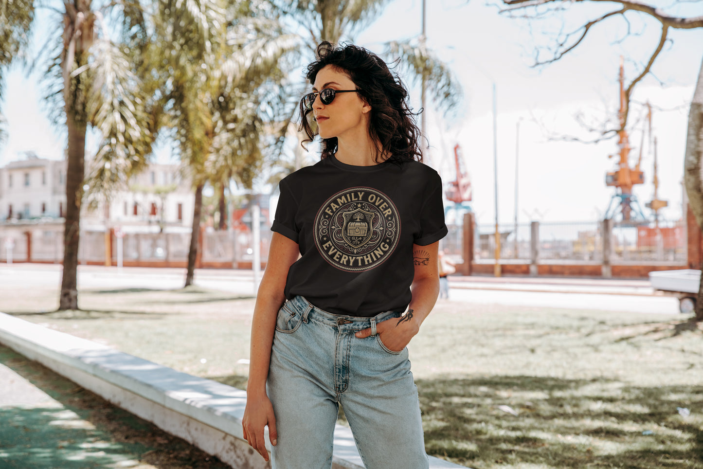 Family Over Everything | Unisex Fitted T-Shirt | Family Values Quote Tee