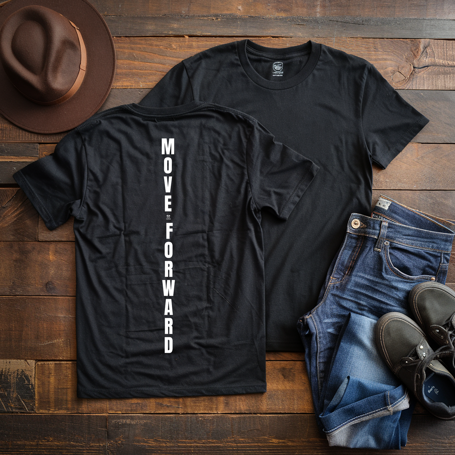 Move Forward | Unisex Organic Ribbed Neck T-Shirt